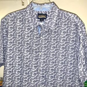 Daniel Cremieux Pearl Snap Blue Paisley Shirt 3XB